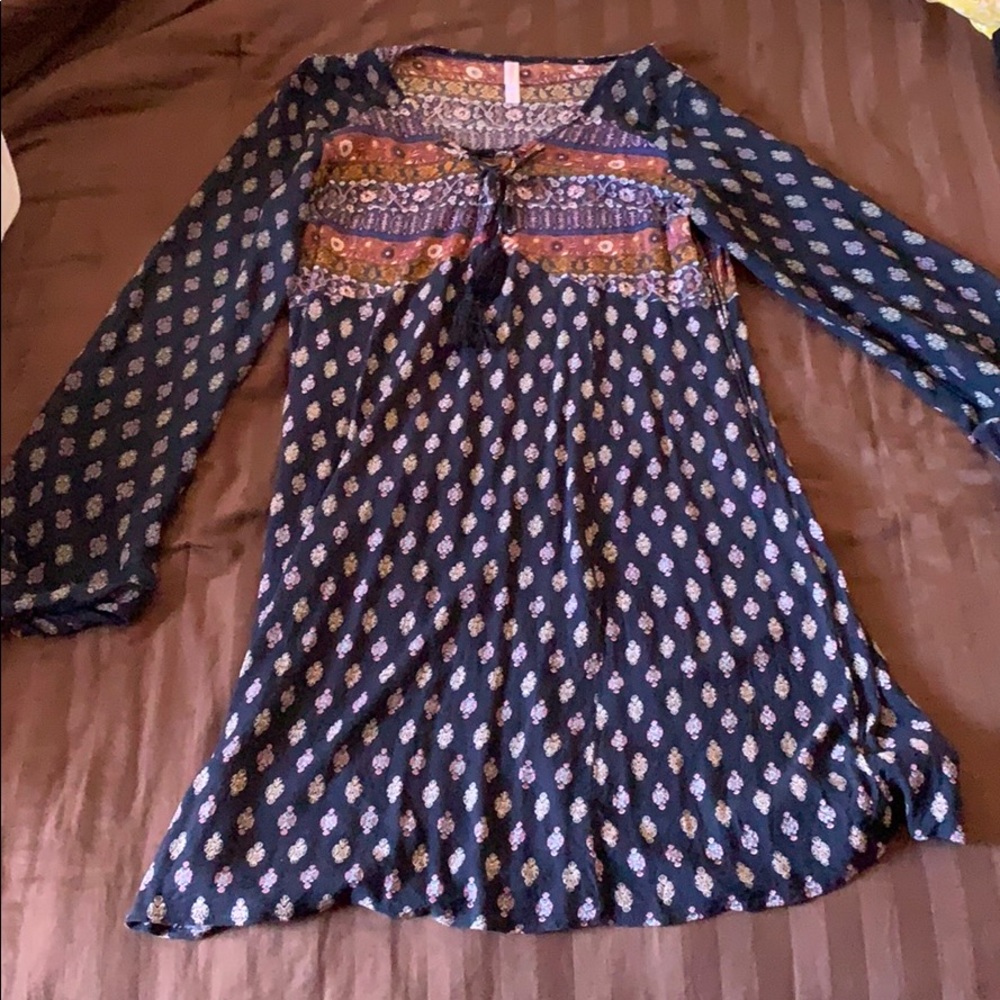 Long sleeve printed dress